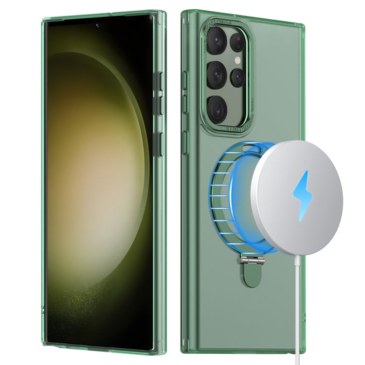 For Samsung Galaxy S23 Ultra 5G LK 3 in 1 MagSafe Magnetic Holder Phone Case(Green) - Galaxy S23 Ultra 5G Cases by PMC Jewellery | Online Shopping South Africa | PMC Jewellery