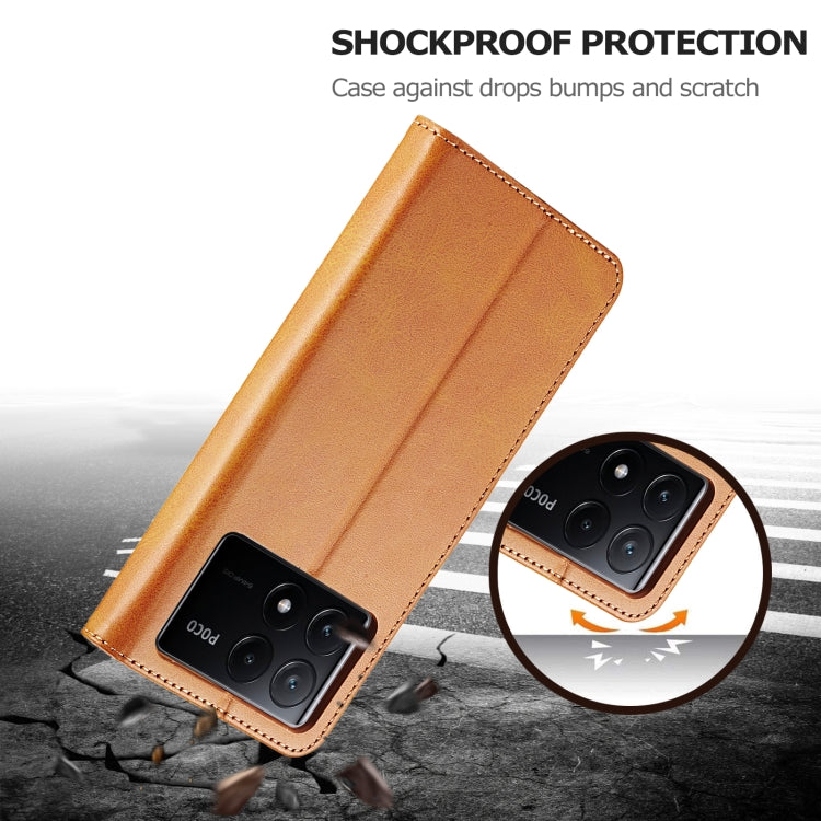 For Xiaomi Poco X6 Pro LC.IMEEKE Calf Texture Leather Phone Case(Brown) - Xiaomi Cases by LC.IMEEKE | Online Shopping South Africa | PMC TechLife | Buy Now Pay Later Mobicred