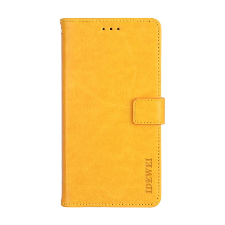 For Sharp Rouvo V idewei Crazy Horse Texture Leather Phone Case with Holder(Yellow) - Leather Bag by idewei | Online Shopping South Africa | PMC Jewellery | Buy Now Pay Later Mobicred