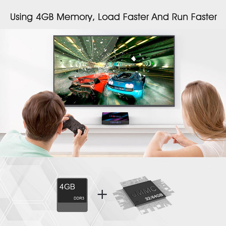 H96 Max-3318 4K Ultra HD Android TV Box with Remote Controller, Android 10.0, RK3318 Quad-Core 64bit Cortex-A53, 4GB+32GB, Support TF Card / USBx2 / AV / Ethernet, Plug Specification:EU Plug - RK3318 by PMC Jewellery | Online Shopping South Africa | PMC Jewellery | Buy Now Pay Later Mobicred