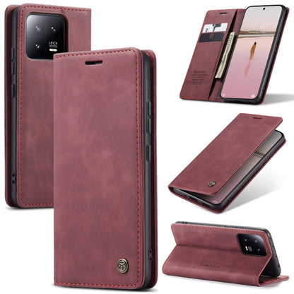 For Xiaomi 13 CaseMe 013 Multifunctional Horizontal Flip Leather Phone Case(Wine Red) - Xiaomi Cases by CaseMe | Online Shopping South Africa | PMC Jewellery | Buy Now Pay Later Mobicred