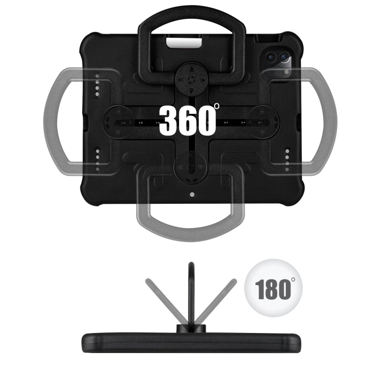 Shield 360 Rotation Handle EVA Shockproof PC Tablet Case For iPad Air 11 2024/Pro 11 2018/2020/2021/Air 4/Air 5 10.9(Black) - iPad Pro 11 (2022/2021) Cases by PMC TechLife | Online Shopping South Africa | PMC TechLife | Buy Now Pay Later Mobicred