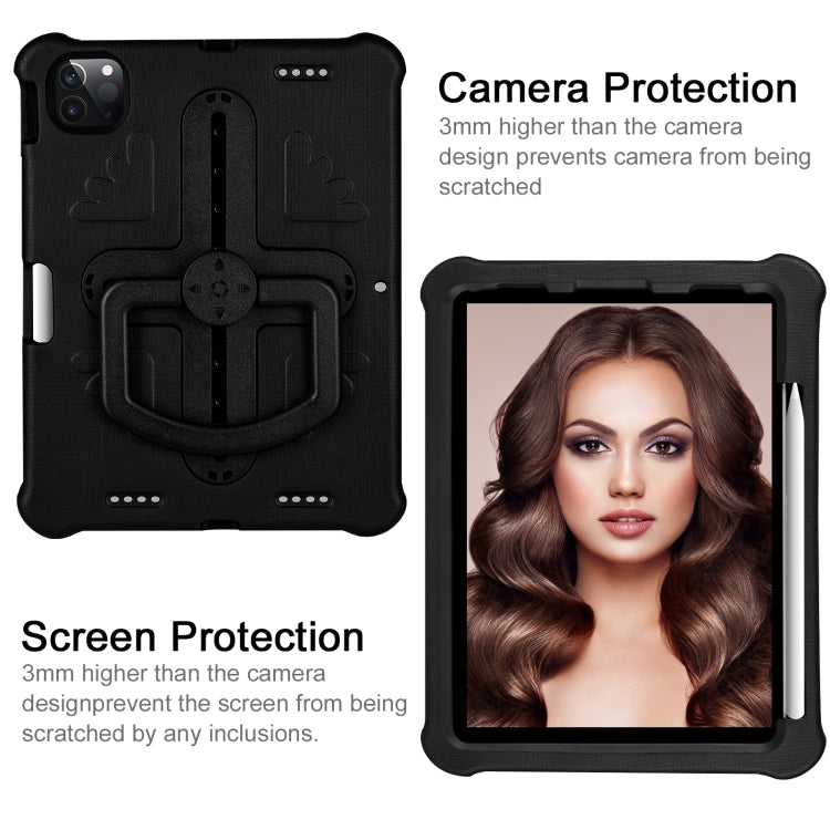 Shield 360 Rotation Handle EVA Shockproof PC Tablet Case For iPad Air 11 2024/Pro 11 2018/2020/2021/Air 4/Air 5 10.9(Black) - iPad Pro 11 (2022/2021) Cases by PMC TechLife | Online Shopping South Africa | PMC TechLife | Buy Now Pay Later Mobicred