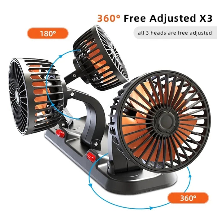 F4310 360-Degree Rotating Adjustable Car Three-Head Fan, Style:5V USB Universal - Heating & Fans by PMC Jewellery | Online Shopping South Africa | PMC Jewellery | Buy Now Pay Later Mobicred