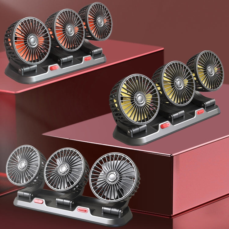 F4310 360-Degree Rotating Adjustable Car Three-Head Fan, Style:12V Cigarette Lighter - Heating & Fans by PMC Jewellery | Online Shopping South Africa | PMC Jewellery | Buy Now Pay Later Mobicred