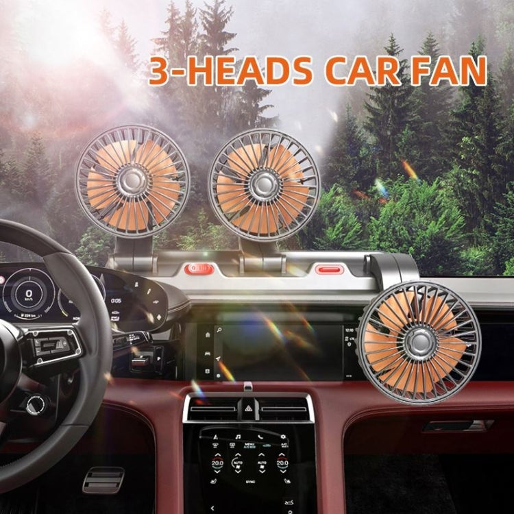 F4310 360-Degree Rotating Adjustable Car Three-Head Fan, Style:12V Cigarette Lighter - Heating & Fans by PMC Jewellery | Online Shopping South Africa | PMC Jewellery | Buy Now Pay Later Mobicred