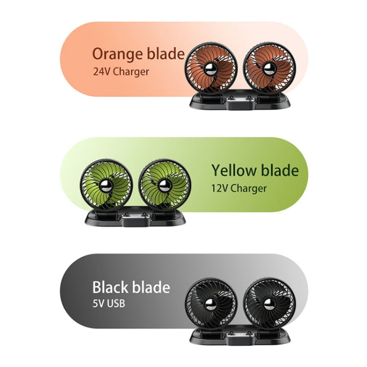 F622 Car Creative Folding Rotatable Double Head Electric Cooling Fan, Style:USB Universal - Heating & Fans by PMC TechLife | Online Shopping South Africa | PMC TechLife | Buy Now Pay Later Mobicred