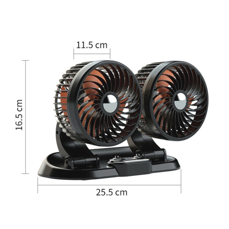 F622 Car Creative Folding Rotatable Double Head Electric Cooling Fan, Style:12V Cigarette Lighter - Heating & Fans by PMC Jewellery | Online Shopping South Africa | PMC Jewellery | Buy Now Pay Later Mobicred