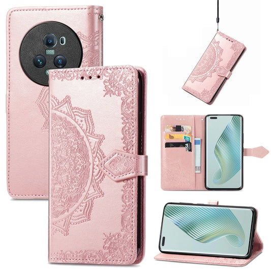 For Honor Magic5 Pro Mandala Flower Embossed Leather Phone Case(Rose Gold) - Honor Cases by PMC Jewellery | Online Shopping South Africa | PMC Jewellery | Buy Now Pay Later Mobicred