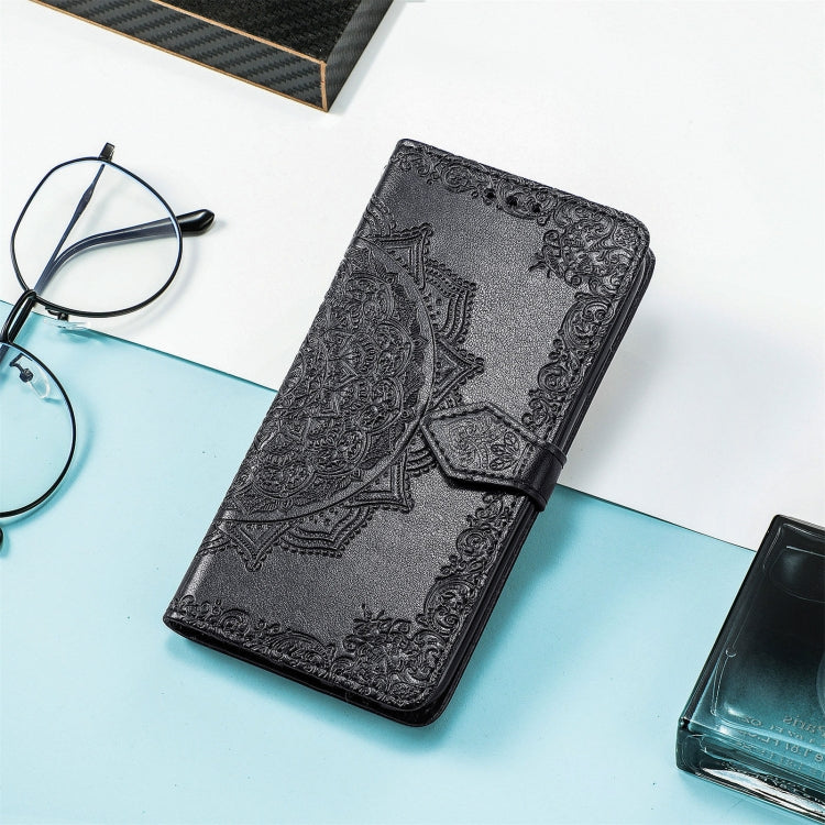 For Nokia C3 Mandala Flower Embossed Leather Phone Case(Black) - Nokia Cases by PMC Jewellery | Online Shopping South Africa | PMC Jewellery | Buy Now Pay Later Mobicred