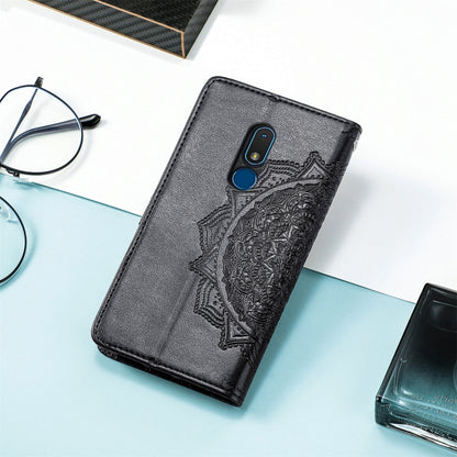 For Nokia C3 Mandala Flower Embossed Leather Phone Case(Black) - Nokia Cases by PMC Jewellery | Online Shopping South Africa | PMC Jewellery | Buy Now Pay Later Mobicred