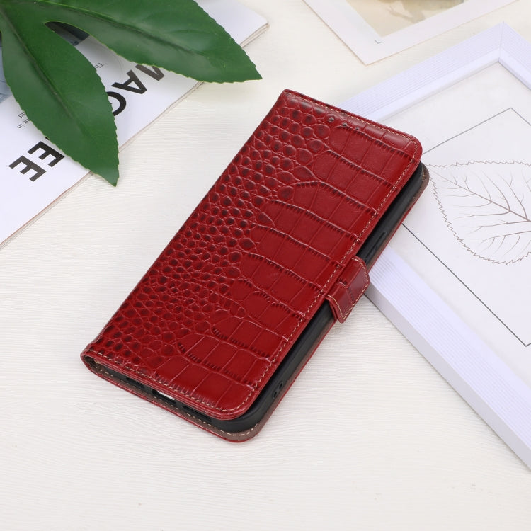 For Motorola Edge 50 Global Crocodile Top Layer Cowhide Leather Phone Case(Red) - Motorola Cases by PMC TechLife | Online Shopping South Africa | PMC TechLife | Buy Now Pay Later Mobicred
