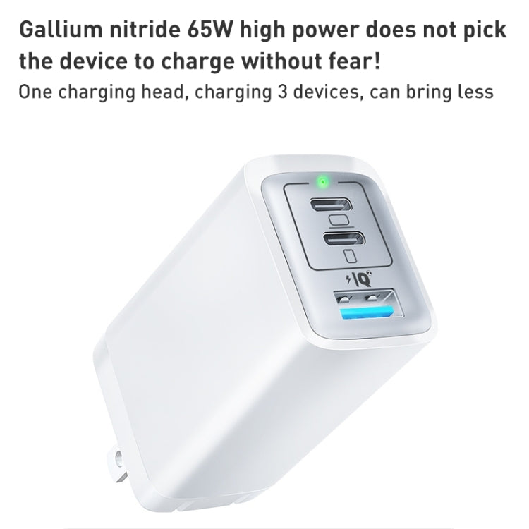 65W Dual PD USB-C / Type-C + USB 3-Port Gan Fast Charging Charger, Plug:UK Plug(White) - USB Charger by PMC Jewellery | Online Shopping South Africa | PMC Jewellery | Buy Now Pay Later Mobicred