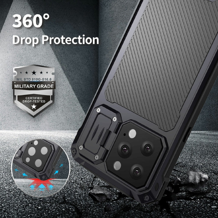 For iPhone 14 Pro RedPepper Silver Shield Series All-inclusive Lens Metal Phone Case(Black) - iPhone 14 Pro Cases by RedPepper | Online Shopping South Africa | PMc TechLife | Buy Now Pay Later Mobicred