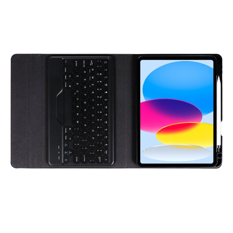 For iPad 10th Gen 10.9 2022 B10 Triangle Holder Tablet Bluetooth Keyboard Leather Case(Black) - Universal by PMC Jewellery | Online Shopping South Africa | PMC Jewellery