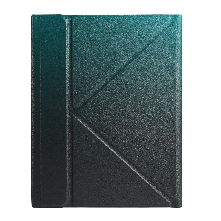 For iPad 2025 / 2022 B10S Triangle Holder Three-color Backlight Bluetooth Keyboard Leather Case(Dark Green) - Universal by PMC TechLife | Online Shopping South Africa | PMC TechLife | Buy Now Pay Later Mobicred
