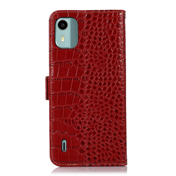For Nokia C12 4G Crocodile Top Layer Cowhide Leather Phone Case(Red) - Nokia Cases by PMC TechLife | Online Shopping South Africa | PMC TechLife | Buy Now Pay Later Mobicred