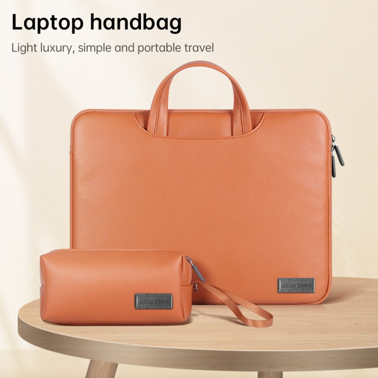 Waterproof PU Laptop Bag Inner Bag with Power Pack, Size:13 / 14 inch(Rose Gold) - Other by PMC Jewellery | Online Shopping South Africa | PMC Jewellery | Buy Now Pay Later Mobicred