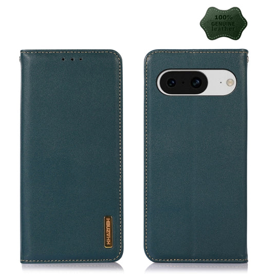 For Google Pixel 8 KHAZNEH Nappa Top Layer Cowhide Leather Phone Case(Green) - Google Cases by PMC Jewellery | Online Shopping South Africa | PMC Jewellery | Buy Now Pay Later Mobicred