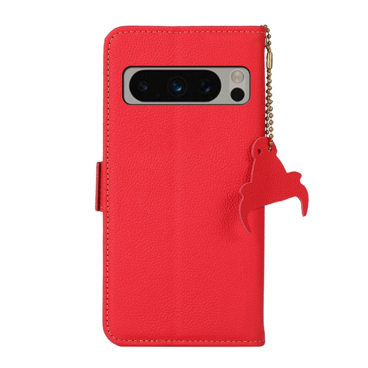 For Google Pixel 8 Pro Side-Magnetic TJ Genuine Leather RFID Phone Case(Red) - Google Cases by PMC TechLife | Online Shopping South Africa | PMC TechLife | Buy Now Pay Later Mobicred
