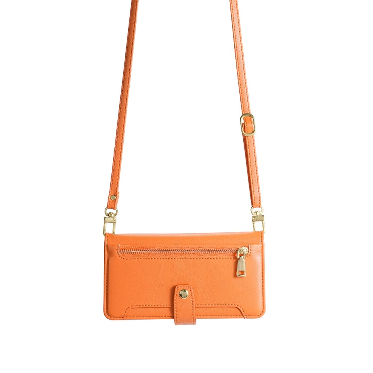 For Tecno Pop 6 Pro Sheep Texture Cross-body Zipper Wallet Leather Phone Case(Orange) - Tecno Cases by PMC TechLife | Online Shopping South Africa | PMC TechLife | Buy Now Pay Later Mobicred