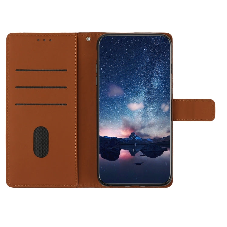 For TCL 40 SE Diamond Embossed Skin Feel Leather Phone Case with Lanyard(Brown) - More Brand by PMC Jewellery | Online Shopping South Africa | PMC Jewellery | Buy Now Pay Later Mobicred