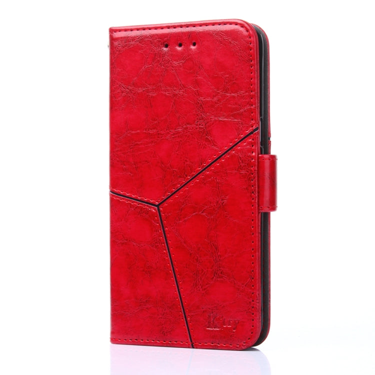 For Blackview A52 Geometric Stitching Flip Leather Phone Case(Red) - More Brand by PMC Jewellery | Online Shopping South Africa | PMC Jewellery | Buy Now Pay Later Mobicred