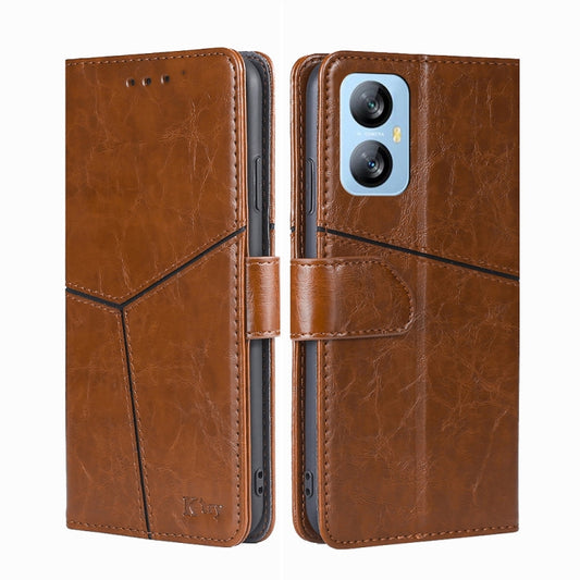 For Blackview A52 Geometric Stitching Flip Leather Phone Case(Light Brown) - More Brand by PMC Jewellery | Online Shopping South Africa | PMC Jewellery | Buy Now Pay Later Mobicred