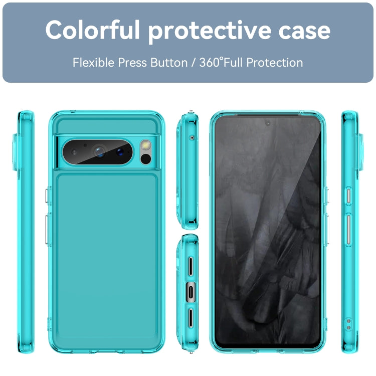 For Google Pixel 8 Pro Candy Series TPU Phone Case(Transparent Blue) - Google Cases by PMC Jewellery | Online Shopping South Africa | PMC Jewellery