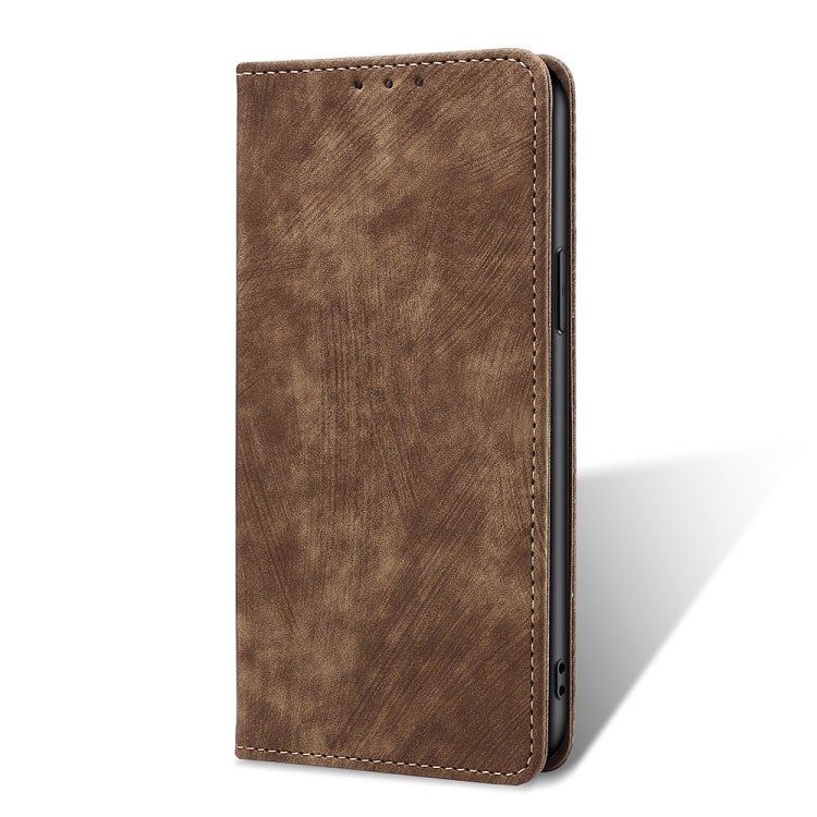 For Blackview A52 RFID Anti-theft Brush Magnetic Leather Phone Case(Brown) - More Brand by PMC Jewellery | Online Shopping South Africa | PMC Jewellery | Buy Now Pay Later Mobicred