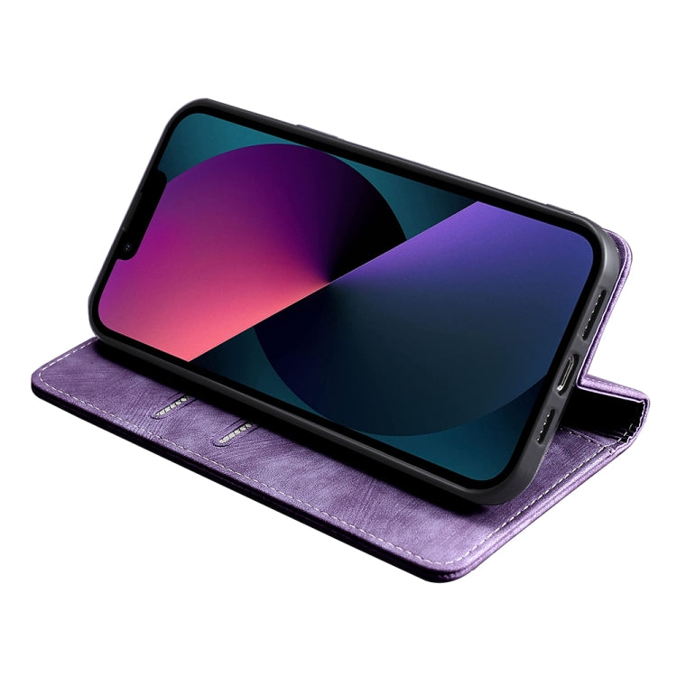 For Blackview A85 RFID Anti-theft Brush Magnetic Leather Phone Case(Purple) - More Brand by PMC Jewellery | Online Shopping South Africa | PMC Jewellery | Buy Now Pay Later Mobicred