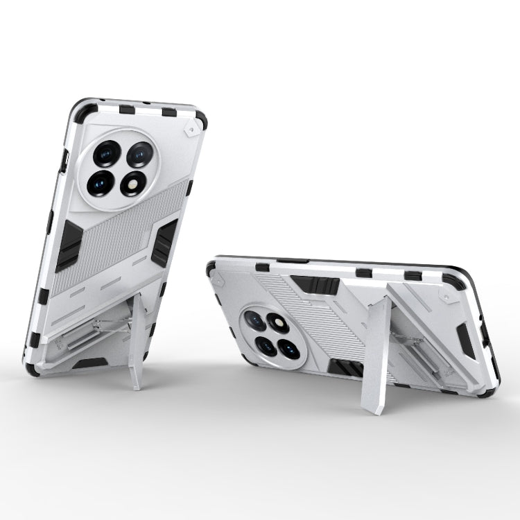 For OnePlus 11 5G Punk Armor 2 in 1 PC + TPU Shockproof Phone Case with Invisible Holder(White) - OnePlus Cases by PMC TechLife | Online Shopping South Africa | PMC TechLife
