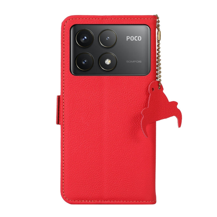 For Xiaomi Redmi K70 Pro Side-Magnetic TJ Genuine Leather RFID Phone Case(Red) - K70 Pro Cases by PMC Jewellery | Online Shopping South Africa | PMC Jewellery | Buy Now Pay Later Mobicred