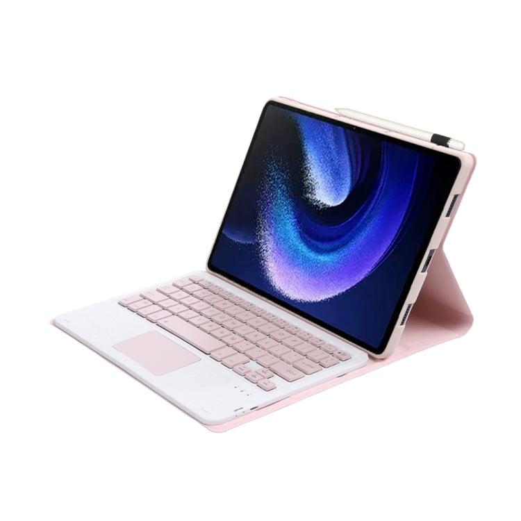 For Xiaomi Pad 6 / Pad 6 Pro A0N7-A Lambskin Texture Ultra-thin Bluetooth Keyboard Leather Case with Touchpad(Pink) - Others Keyboard by PMC Jewellery | Online Shopping South Africa | PMC Jewellery