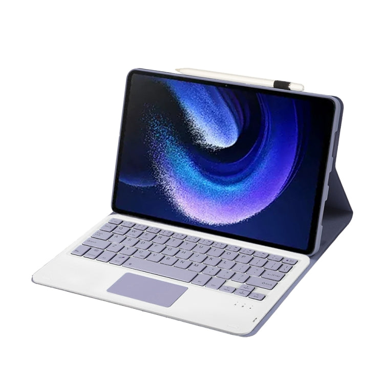 For Xiaomi Pad 6 / Pad 6 Pro A0N7-A Lambskin Texture Ultra-thin Bluetooth Keyboard Leather Case with Touchpad(Purple) - Others Keyboard by PMC Jewellery | Online Shopping South Africa | PMC Jewellery