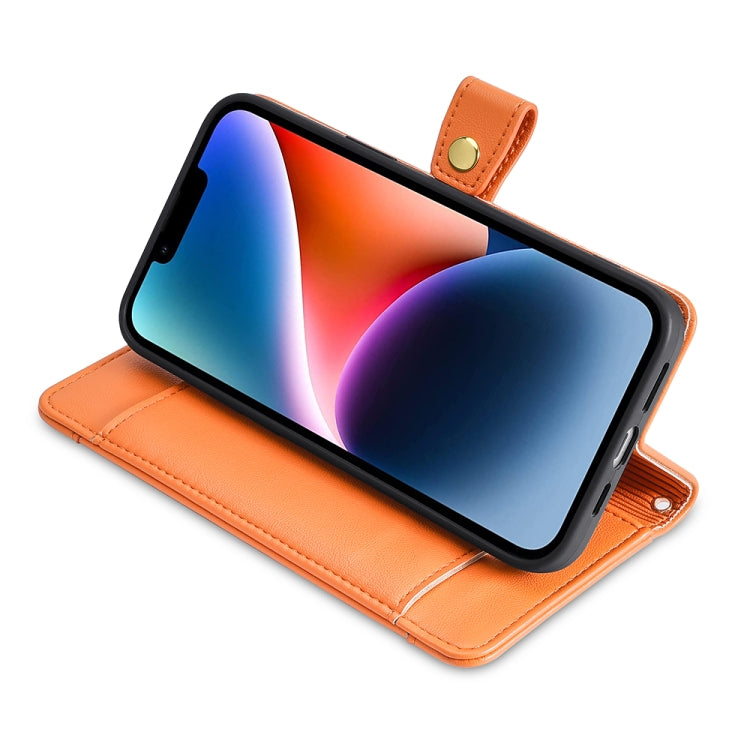 For Nokia C22 Sheep Texture Cross-body Zipper Wallet Leather Phone Case(Orange) - Nokia Cases by PMC TechLife | Online Shopping South Africa | PMC TechLife | Buy Now Pay Later Mobicred