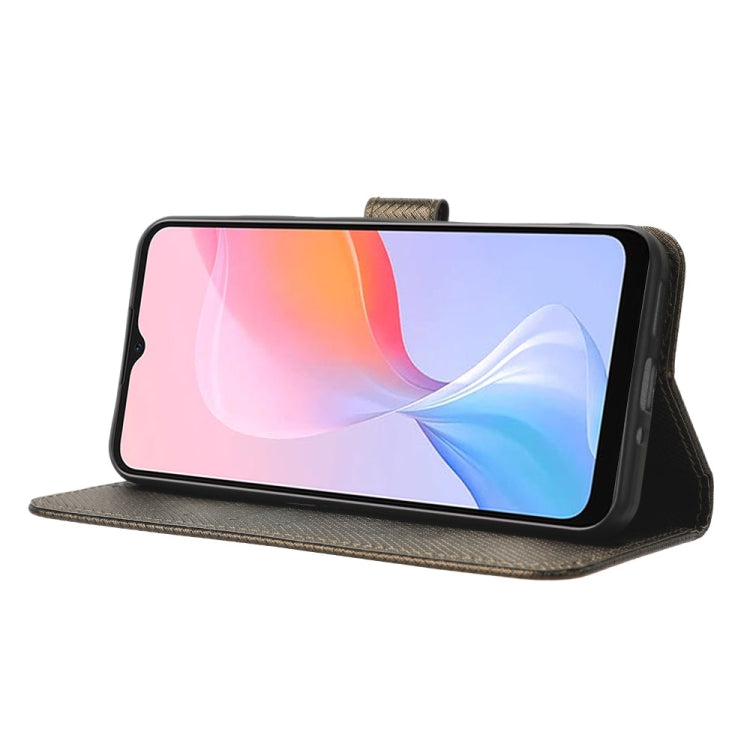 For Blackview A85 Diamond Texture Leather Phone Case(Brown) - More Brand by PMC TechLife | Online Shopping South Africa | PMC TechLife | Buy Now Pay Later Mobicred