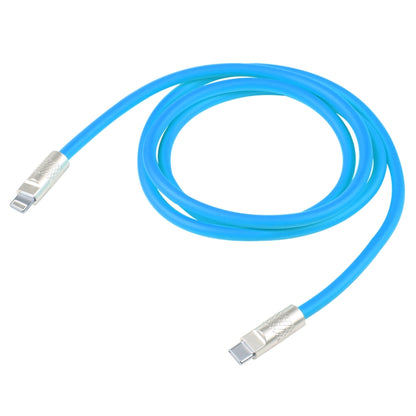 Mech Series 120W USB-C / Type-C to 8 Pin Metal Plug Silicone Fast Charging Data Cable, Length: 1.2m(Blue) - 2 in 1 Cable by PMC Jewellery | Online Shopping South Africa | PMC Jewellery | Buy Now Pay Later Mobicred