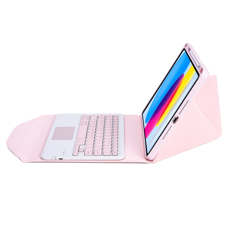 Z10B-A For iPad 10th Gen 10.9 2022 Pen Slot Touchpad Bluetooth Keyboard Leather Tablet Case(Pink) - Universal by PMC Jewellery | Online Shopping South Africa | PMC Jewellery