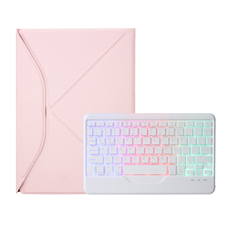 Z10BS For iPad 10th Gen 10.9 2022 Pen Slot Backlight Bluetooth Keyboard Leather Tablet Case(Pink) - Universal by PMC Jewellery | Online Shopping South Africa | PMC Jewellery