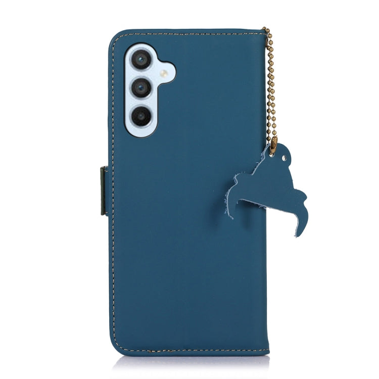 For Samsung Galaxy S24+ 5G Genuine Leather Magnetic RFID Leather Phone Case(Blue) - Galaxy S24+ 5G Cases by PMC Jewellery | Online Shopping South Africa | PMC Jewellery | Buy Now Pay Later Mobicred