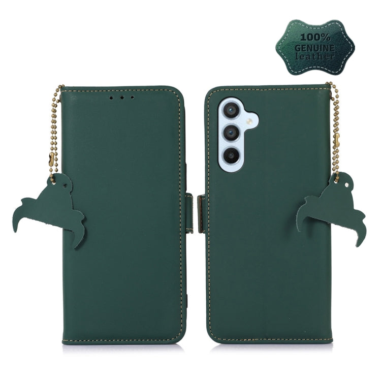 For Samsung Galaxy S24+ 5G Genuine Leather Magnetic RFID Leather Phone Case(Green) - Galaxy S24+ 5G Cases by PMC Jewellery | Online Shopping South Africa | PMC Jewellery | Buy Now Pay Later Mobicred