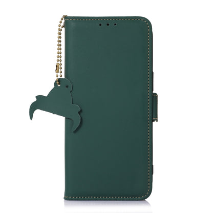 For Samsung Galaxy S24 5G Genuine Leather Magnetic RFID Leather Phone Case(Green) - Galaxy S24 5G Cases by PMC Jewellery | Online Shopping South Africa | PMC Jewellery | Buy Now Pay Later Mobicred