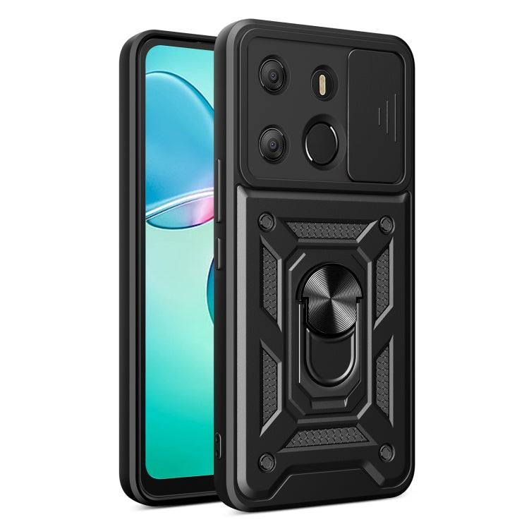 For Tecno Pop 7 Pro / Spark Go 2023 Sliding Camera Cover Design TPU+PC Protective Case(Black) - Tecno Cases by PMC Jewellery | Online Shopping South Africa | PMC Jewellery