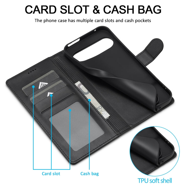 For Google Pixel 9 Pro XL LC.IMEEKE Calf Texture Flip Leather Phone Case(Black) - free shipping - PMC TechLife - Order now!