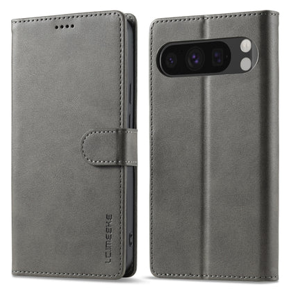 For Google Pixel 9 / 9 Pro LC.IMEEKE Calf Texture Flip Leather Phone Case(Grey) - Google Cases by LC.IMEEKE | Online Shopping South Africa | PMC Jewellery | Buy Now Pay Later Mobicred