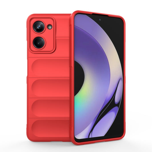 For Realme 10 Pro 5G Magic Shield TPU + Flannel Phone Case(Red) - Realme Cases by PMC Jewellery | Online Shopping South Africa | PMC Jewellery | Buy Now Pay Later Mobicred