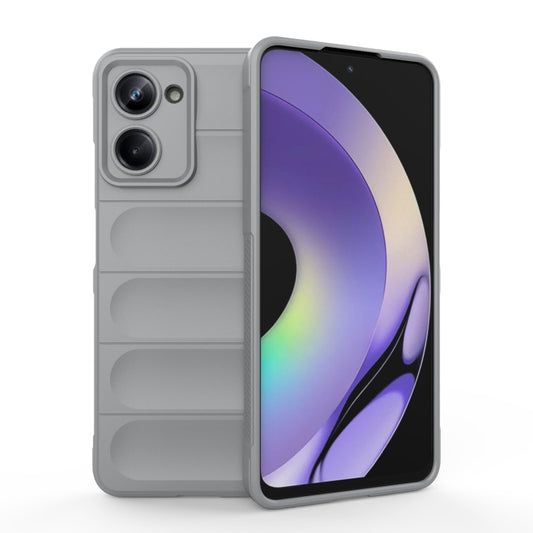 For Realme 10 Pro 5G Magic Shield TPU + Flannel Phone Case(Grey) - Realme Cases by PMC Jewellery | Online Shopping South Africa | PMC Jewellery | Buy Now Pay Later Mobicred