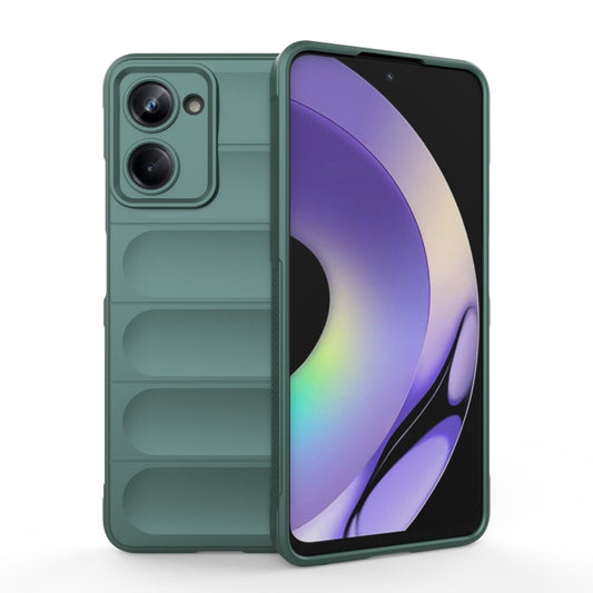 For Realme 10 Pro 5G Magic Shield TPU + Flannel Phone Case(Dark Green) - Realme Cases by PMC Jewellery | Online Shopping South Africa | PMC Jewellery | Buy Now Pay Later Mobicred