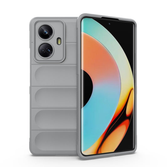 For Realme 10 Pro+ 5G Magic Shield TPU + Flannel Phone Case(Grey) - Realme Cases by PMC Jewellery | Online Shopping South Africa | PMC Jewellery | Buy Now Pay Later Mobicred